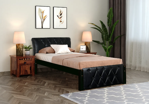 Eden Upholstered Single Bed (Black)
